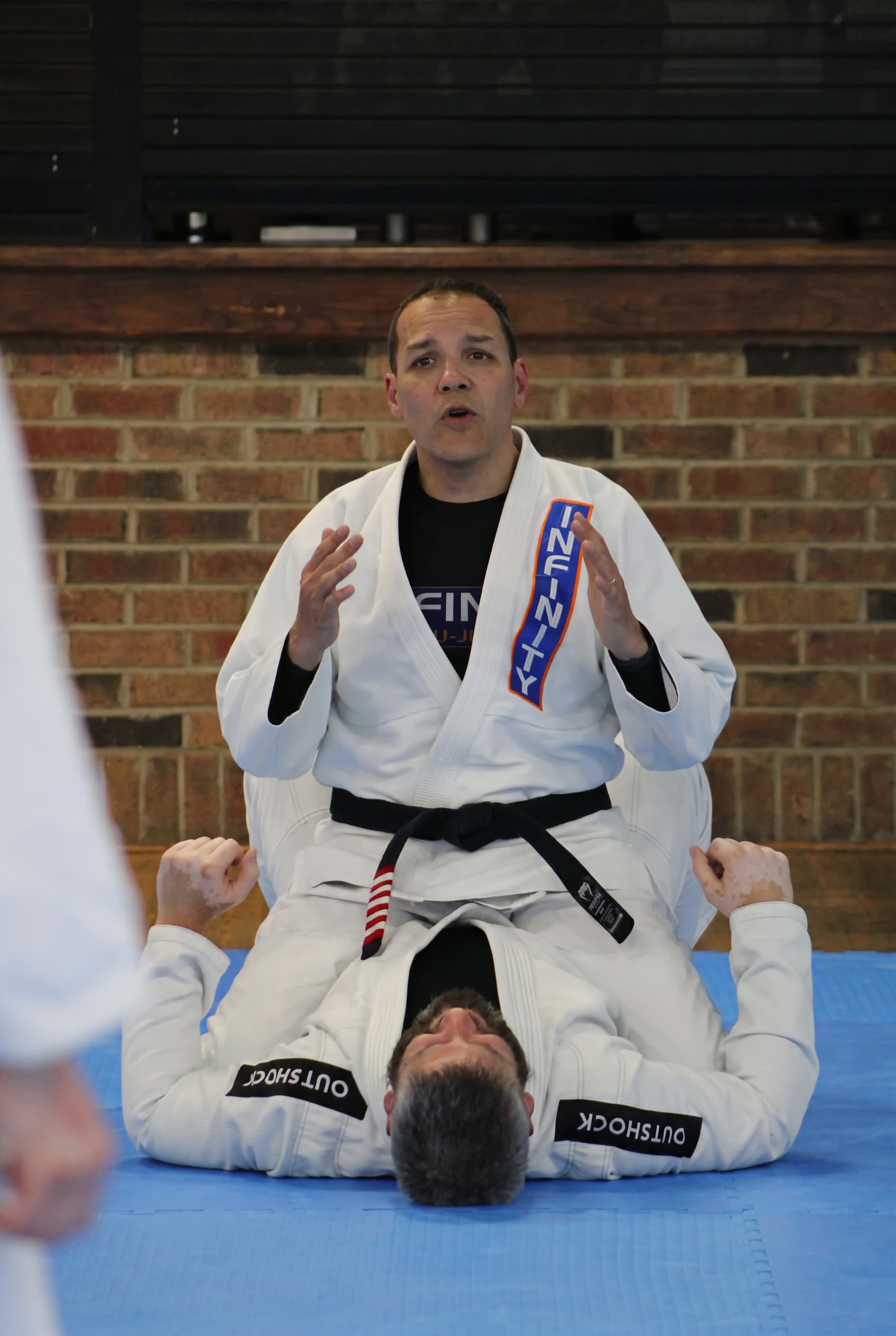 Professor Fabiano demonstrating a technique to a group
